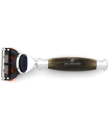 Jag Shaving Jags Lee Razor Set - 3-Part with 5 Blades Synthetic SilverTip Brush Elegant Stand | Premium International Shipping - Buy Online on GoSupps.com