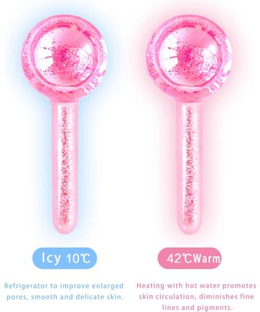 Aifounds 2 pc Facial Ice Globes Spa Cooling Globe for Face Eyes & Neck Beauty Pink Ice Roller Balls for Cold Skin Massages Glass Cryo Ice Roller Balls for Face Eye Rollers Reduce Puffiness(2 pc Pink) - Buy Online on GoSupps.com