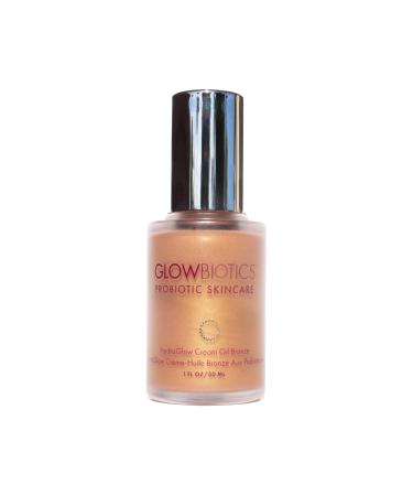 Glowbiotics Probiotic HydraGlow Cream Oil Bronze: Hydrating Glow Booster Bronzing Drops for Dewy Radiance Lightweight & Calming Enhances Natural Glow 1 Fl Oz