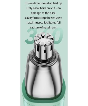 Rechargeable Nose Hair Trimmer - Painless Ear & Eyebrow Grooming Tool for Men & Women - Easy Clean & Power Indicator (Green - Buy Online on GoSupps.com