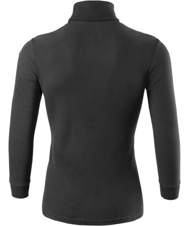 Men's Black Long Sleeve Thermal Underwear Mock Turtleneck Shirt - Size XL - Buy Online on GoSupps.com