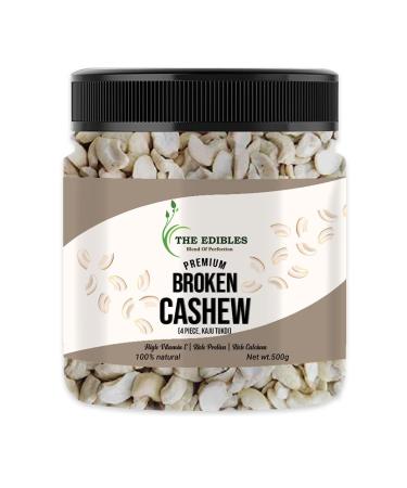 THE EDIBLES Broken Cashews 4 Piece Split Nut 500g Big Size Kaju Tukda_Packing May Vary