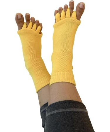 Foot Alignment Socks with Finger Toe Separator | Improve Posture & Flexibility | Pain Relief for Men & Women | Ideal for Office & Yoga (Yellow - Buy Online on GoSupps.com