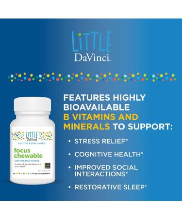 DAVINCI Labs Focus Chewable - Kids Behavior & Brain Health Support - Orange Flavor - 90 Tablets - Buy Online on GoSupps.com
