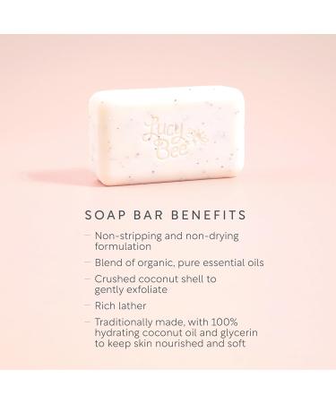 Lucy Bee Spearmint Basil & Clove Natural Exfoliating Soap Bar For Hands & Body Palm Oil Free Certified Organic Fair Trade Vegan Cruelty Free Ethical Best Buy 150g - Buy Online on GoSupps.com