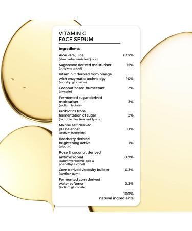 Bri'llare 10% Vitamin C Serum Bright & Glowing Skin with Probiotics & Aloe Vera Reduces Dull Skin Tone & Dark Spots 100% Natural Face Serum 30ml - Buy Online on GoSupps.com