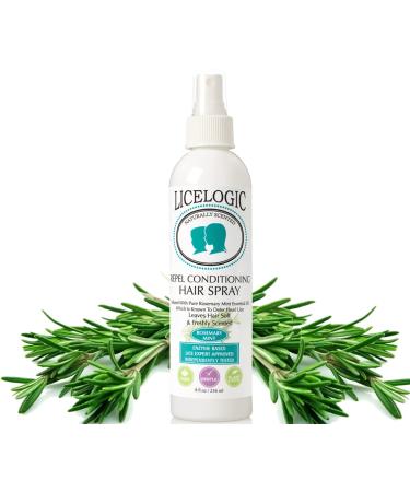 LiceLogic Head Lice Prevention Spray Made with Natural LICEZYME | Non Toxic Formula for Kids Safe for Daily Use | Repels Super Lice, Eggs and Nits Naturally | 8 oz Rosemary Mint