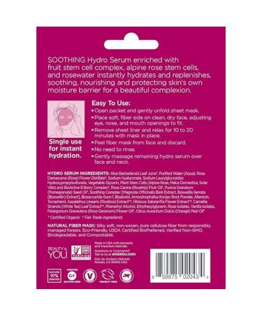 Andalou Naturals Instant Hydration Hydro Serum Facial Mask - 0.6 fl oz | Hydrating Skincare for All Skin Types | International Shipping Available - Buy Online on GoSupps.com