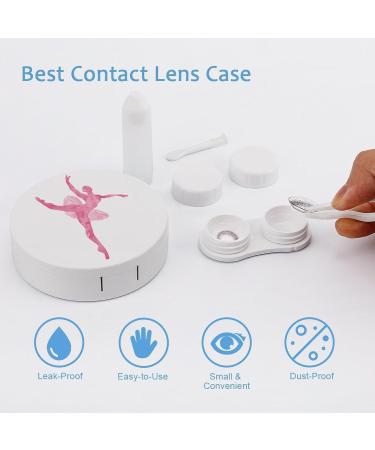Ballet Dancing Contact Lens Case - Portable Round Storage Box with Mirror for Travel & Daily Use - Buy Online on GoSupps.com