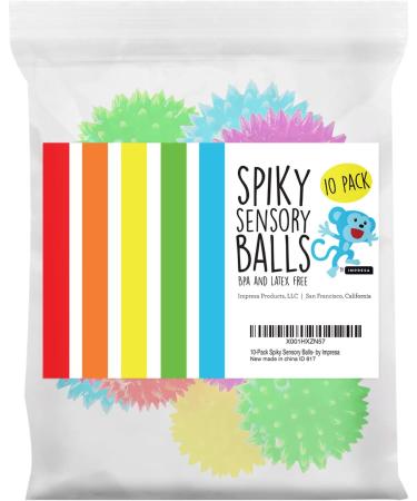 10-Pack Spiky Sensory Balls - Squeezy & Bouncy Fidget Toys/Sensory Toys - BPA/Phthalate/Latex-Free - Buy Online on GoSupps.com