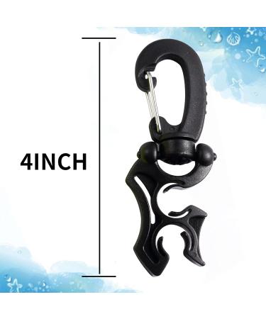 Yizerel Scuba Hose Clip 2 Pack - Double BCD Dive Hose Holder - Snap Hook Buckle - Snorkeling Diving Accessories - Black - Buy Online on GoSupps.com