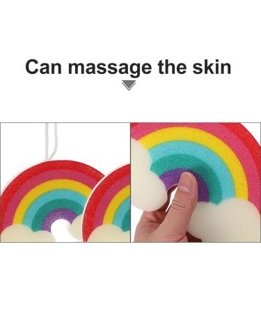 Soft Rainbow Bath Sponges - 3pcs Body Shower Loofah Scrubber for Ultimate Clean & Comfort - Buy Online on GoSupps.com