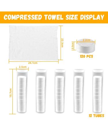 120 Compressed Towel Tablets - Mini Disposable Towels for Travel Sports & More | DtyGuixe - Buy Online on GoSupps.com