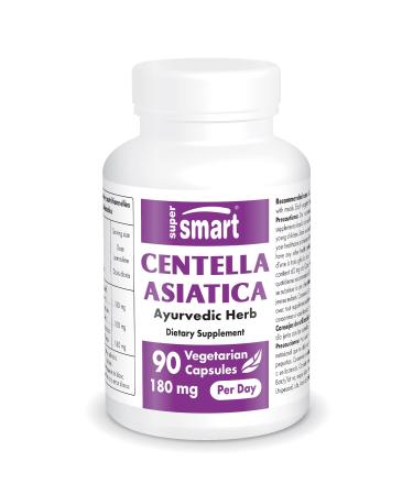 Supersmart - Centella Asiatica 180mg per Day (Gotu Kola Extract) - Skin Health & Cognitive Support - Brain Nutrition | Non-GMO & Gluten Free - 90 Vegetarian Capsules