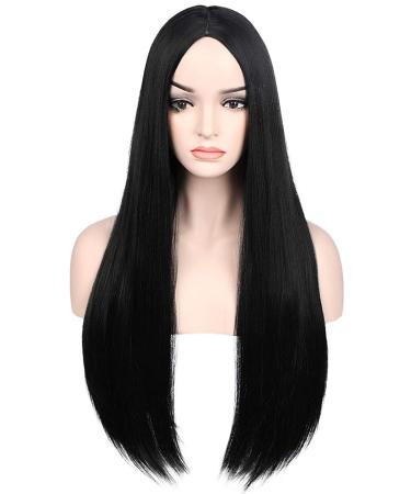 Wig Black Ladies Long Straight Brunett Wigs for Women Natural Wig Cosplay Costume Party Halloween Carnival Wig 013 C-Black - Buy Online on GoSupps.com