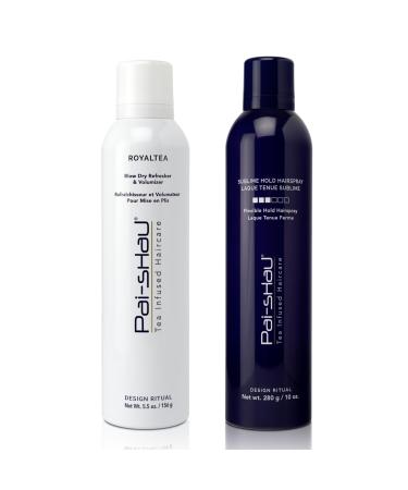 Pai-Shau RoyalTEA & Sublime Hold Hairspray- Hair Refresher and Hair Volumizer Hairspray for Women - Lightweight for All Hair Types - Flexible Medium Hold Hair Spray Hair Refresher Duo Medium