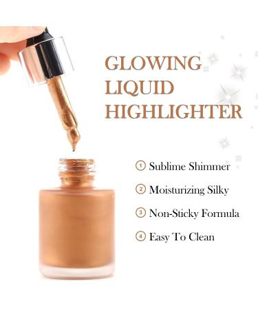 Erinde Liquid Highlighter 06 - Shimmering Face & Body Illuminator, Waterproof Glitter Makeup for Non-Sticky Glow - Buy Online on GoSupps.com