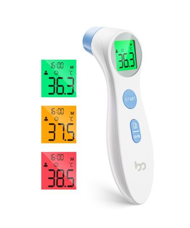 Baby Forehead Thermometer Fast and Accurate Reading Non-Contact Digital Fever Thermometer Color Coded Alert Display Infra
