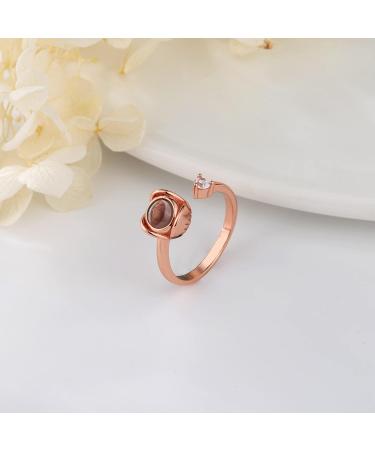 Custom Photo Projector Ring | Personalized Crown-Shaped Engagement & Anniversary Ring for Women - Rose Gold - Buy Online on GoSupps.com