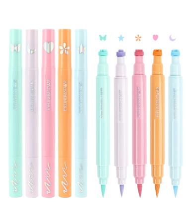 Double-headed liquid double eye pad quick-drying waterproof rapid-sequence eye liner pads starry moon heart flower.