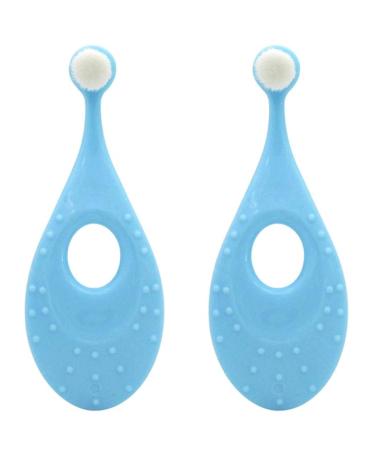Clean micro-nano toothbrush with 10 000 bristles 2 pieces of hand toothbrush toddler brush for bathrooms at the age of 1 3 years blue*2