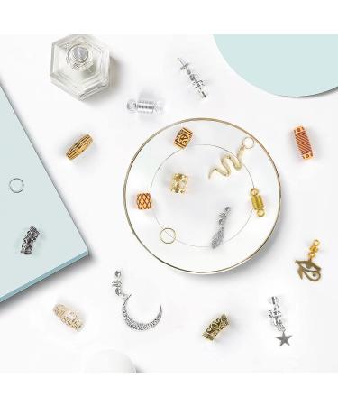 Nafaboig 180PCS Dreadlock Accessories: Wooden Beads, Hair Jewelry for Braids - Gold, Silver, Wooden Beads Rings, Cuffs, Clips, Coils, Charms - Braiding Hair Decoration - Buy Online on GoSupps.com