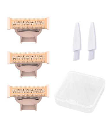 LinMei Women Razor Replacement Heads Compatible for Finishing Touch Flawless Nu Shaver Incude 3 Replacement Blades and 2 Clean Brush and Storage Box