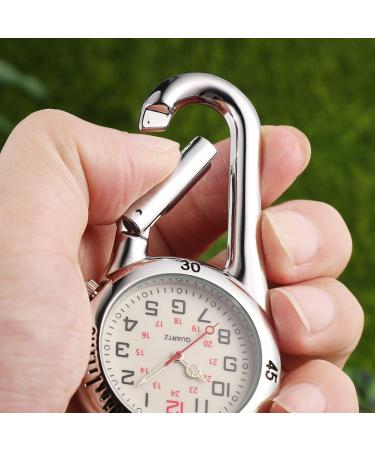 NICERIO Outdoor Carabiner Watch with Glow in The Dark Clip - White Pocket Watch for Rock Climbing & Mountaineering - Buy Online on GoSupps.com