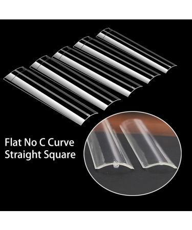 XXL No C Curve Straight Square Nail Tips - 500 Pcs Extra Long Fake Nail Tips Clear - Acrylic Nails for Women - Nail Salon Quality - Buy Online on GoSupps.com