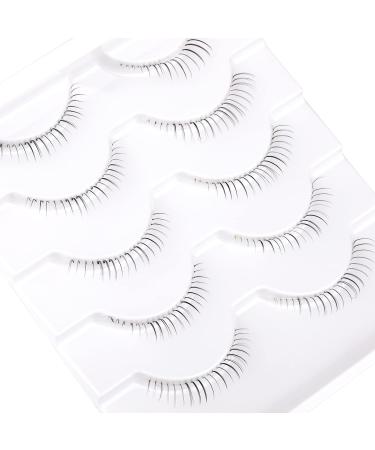 Natural Wispy Mink Bottom False Eyelashes - Handmade, Reusable, Clear Band - Pack of 6 - Buy Online on GoSupps.com