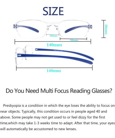 4 Pairs Progressive Multifocus Blue Light Blocking Reading Glasses 1.5x - Rd Bn Bk Bu - Buy Online on GoSupps.com