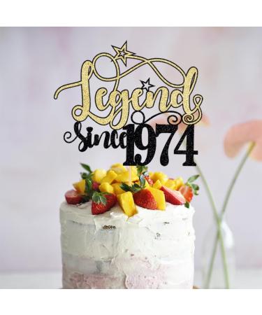 WRACKKIAR Legend Since 1974 Cake Topper Cheer 50th Cake Topper Happy 50th Birthday Cake Topper Funny 50 and Fabulous Decoration (1974) - Buy Online on GoSupps.com