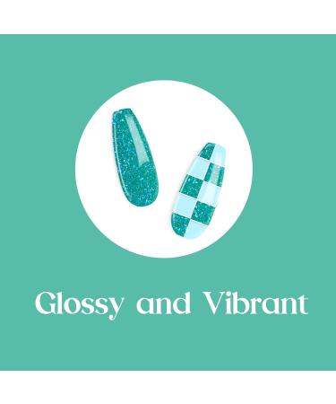 Beetles Glitter Gel Nail Polish 15ml - Oasis Green Reflective Soak Off LED Nail Gel for Manicure Salon and DIY Home - G-New Oasis - Buy Online on GoSupps.com