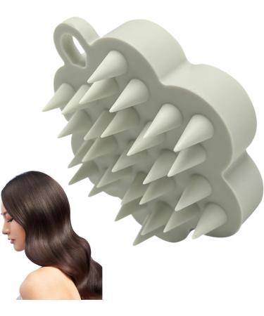 Portable Silicone Scalp Peeling Shampoo Massager - Hair Growth Brush & Shower Tool in Light Gray - Buy Online on GoSupps.com