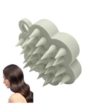 Silicone shampoo brush portable scalp massager shower-hair scrubber scalp peeling scale crest with flexible silicone bristles for wet and dry hair perfect use for men light gray