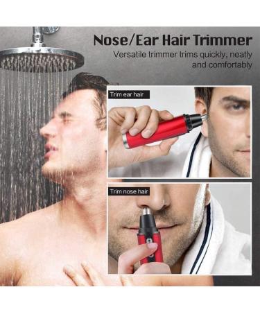 Nose Hair Trimmer - USB Rechargeable Waterproof Ear Nose Hair Trimmer for Men & Women | Dual Edge Blades Easy to Clean Portable (Red - Buy Online on GoSupps.com