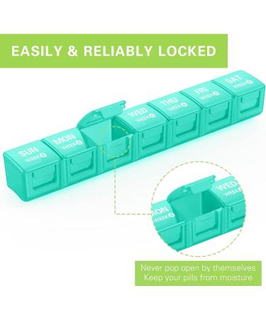 Annwer Large Monthly Pill Organiser 28 Day Pill Box Organizer by Week Large 4 Weeks One Month Pill Cases with Dust-Proof Container for Pills/Vitamin/Fish Oil/Supplements-Cyan - Buy Online on GoSupps.com