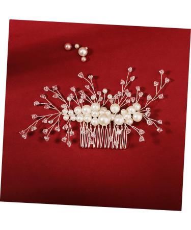 Housoutil Pearl Headpiece Pearl Clips for Hair Pearl Hair Clips Diamond Hair Clips Diamond Crystal Diamond Hair Accessories Bridal Hair Pin Hair Barrettes Wedding Bride Comb - Buy Online on GoSupps.com