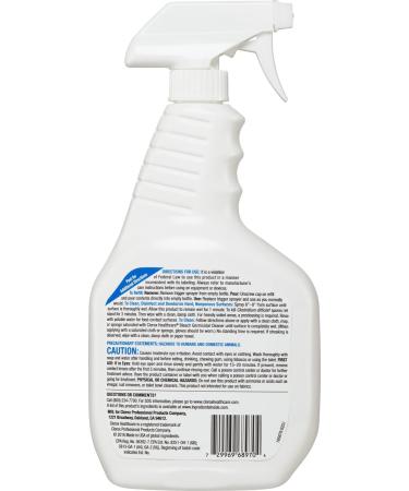 Clorox Healthcare Bleach Germicidal Cleaner Spray 32oz (68970) - Powerful Disinfectant for Home and Office - 30-40oz - Buy Online on GoSupps.com