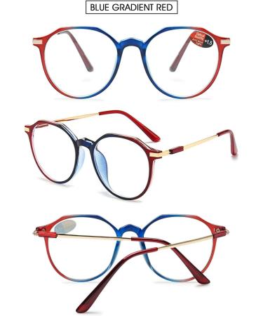 Buy Vevesmundo Blue Light Filter Reading Glasses - Metal Large Round Nerd Glasses for Men | Anti-Blue Light | +0.5 to +4.0 | 1 Piece Transparent Blue - Buy Online on GoSupps.com