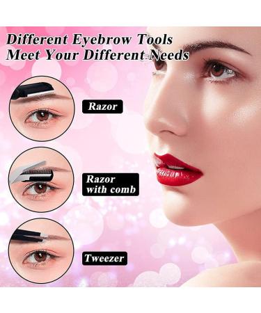 CHEN 3-in-1 Eyebrow Scissors Kit - Multifunctional Exfoliating Beauty Tool for Women - Includes Trimmer, Tweezers, and Facial Razor (Black) - Buy Online on GoSupps.com