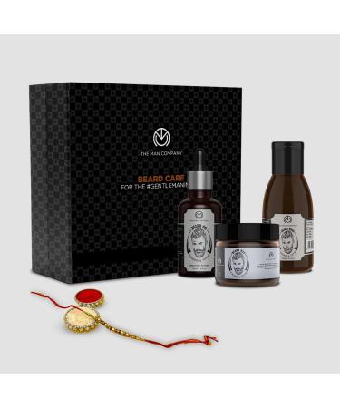 The Man Company Beard Care Set for Men | Almond & Thyme Oil Beard Wax & Dinums | Nourish & Strengthen Beard - 3 Pack - Buy Online on GoSupps.com