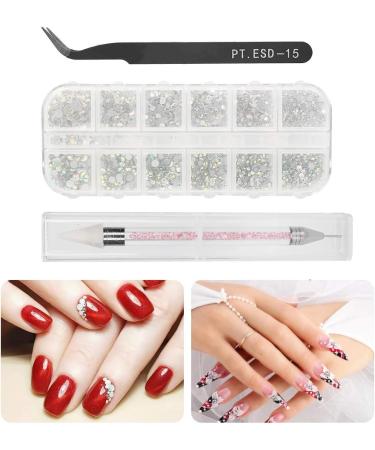 Nail Rhinestones Set Manicure Tweezers Fashionable Meet Demand Materials Manicure Store Salon Shop for Home Beauty Salon - Buy Online on GoSupps.com