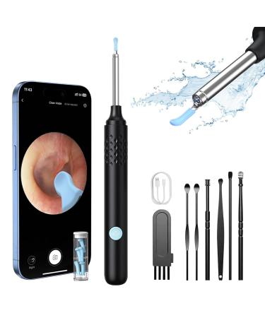 Ear wax removal Otoscope ear cleaner camera 8.0MP 2160p HD Ohr camera IP67 Waterproof earpiece 3.5mm lens WiFi ear endoscope with 6 LEDs for iPhone iPad and Android smartphones black