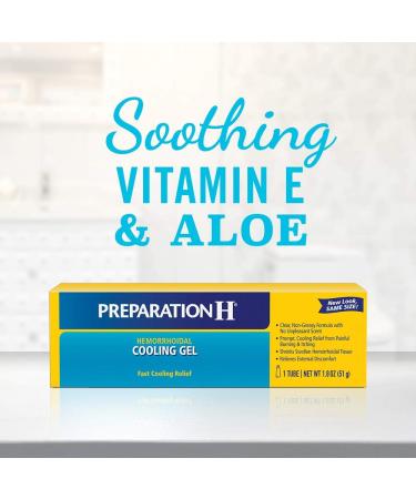 Preparation H Cooling Gel with Vitamin E and Aloe | Fast Hemorrhoid Symptom Relief | 0.9 Ounce Tube - Buy Online on GoSupps.com