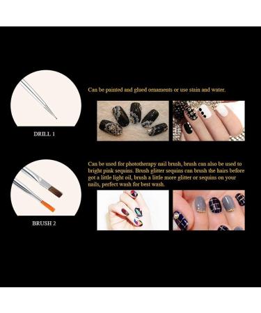 Pinkiou Nail Art Brush Set 15pcs with 5pcs Dotting Pens - Black | Nail Design Painting Kit for Salon and DIY - Buy Online on GoSupps.com