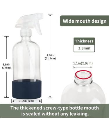 HOMBYS 16oz Glass Spray Bottles with Silicone Sleeve - Refillable Containers (2 Pack) Green Blue - Buy Online on GoSupps.com