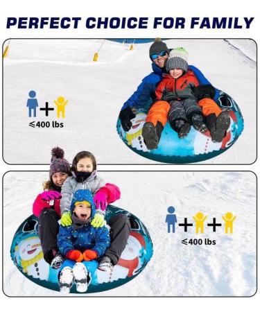 Inflatable Snow Tubes for Kids and Adults | Heavy Duty Snow Sleds for Family Winter Fun | Sturdy Handles | Large Winter Skating Toys and Gifts - Buy Online on GoSupps.com