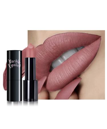 Nude Pink Lipstick Long Lasting for Women Hydrating Matte Velvet Lip Gloss Superstay Liquid Lipstick Intense Color Non Stick Smudge-Proof & Waterproof Lipgloss Bold Glow Goth Lip Stick Makeup-01 #01