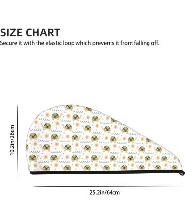 Hair Towel Wrap - Quick Drying Hair Turban with Button | Sea Turtle Design | Perfect for Fast Hair Drying - Buy Online on GoSupps.com